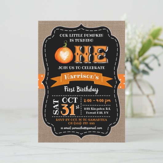 ボーイズカボチャ1歳 招待状 (スタンド正面)