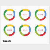 ボーイズカラフルトイズサークルおもしろい名バースデーパーティー ラウンドシール (シート)