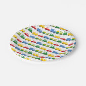 ボーイズカラフルトイズ輸送子供の誕生日パーティー ペーパープレート (アングル)