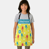 ボーイズカラフル野球選手のスター名と番号 エプロン (インサイチュ)