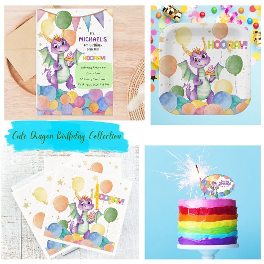 ボーイズカワイドラゴンモダン子供の誕生日ナプキン スタンダードカクテルナプキン