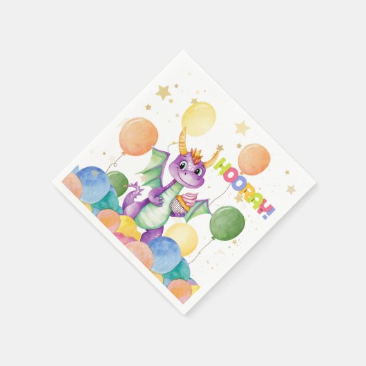 ボーイズカワイドラゴンモダン子供の誕生日ナプキン スタンダードカクテルナプキン (角)