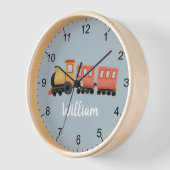 ボーイズカワイブルートレインモダントラベルベビー子供部屋 壁時計 (傾斜)