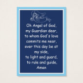 ボーイズガーディアンエンジェル祈りの言葉カード (裏面)