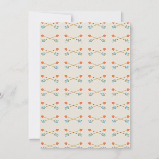 ボーイズキツネアンドアローズ赤ちゃんシャワー招待状 招待状 (裏面)