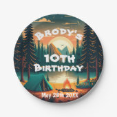 ボーイズキャンピングアドベンチャー誕生日 ペーパープレート (正面)