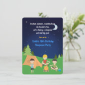 ボーイズキャンピングスリープバーバースデーパーティーの招待 招待状 (スタンド正面)