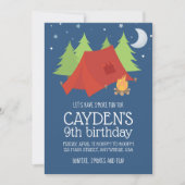 ボーイズキャンピングバースデーパーティー 招待状 (正面)