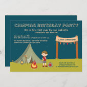 ボーイズキャンピングバースデーパーティ招待状 招待状 (正面/裏面)