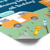 ボーイズキャンプ誕生日キャンプアウトパーティー歓迎 ポスター (角)