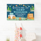 ボーイズキャンプ誕生日キャンプアウトパーティー歓迎 横断幕 (インサイチュ)