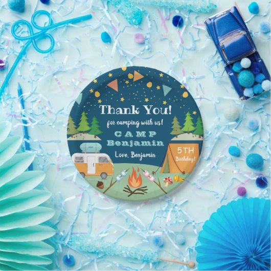 ボーイズキャンプ誕生日キャンプアウトパーティー ペーパープレート (パーティー)