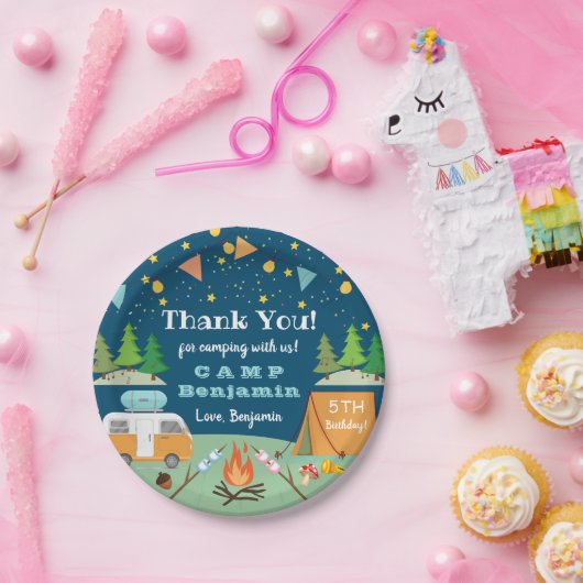 ボーイズキャンプ誕生日キャンプアウトパーティー ペーパープレート (パーティー)