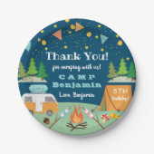 ボーイズキャンプ誕生日キャンプアウトパーティー ペーパープレート (正面)