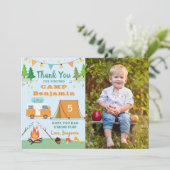 ボーイズキャンプ誕生日キャンプパーティー写真 サンキューカード (スタンド正面)