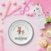 ボーイズキュートウッドランドベビーベア ペーパープレート (パーティー)