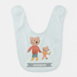 ボーイズキュートブルーウッドランドベビーベア ベビービブ