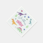 ボーイズキュートブルージャングルTレックス恐竜誕生日 スタンダードカクテルナプキン (角)