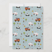 ボーイズキュートブルートランスポート幼児誕生日 招待状 (裏面)