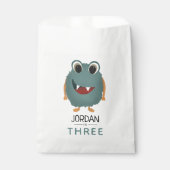 ボーイズキュートブルーモンスター子供の誕生日パーティー フェイバーバッグ (正面)