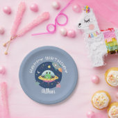 ボーイズキュートブルー宇宙エイリアン銀河系誕生日 ペーパープレート (パーティー)