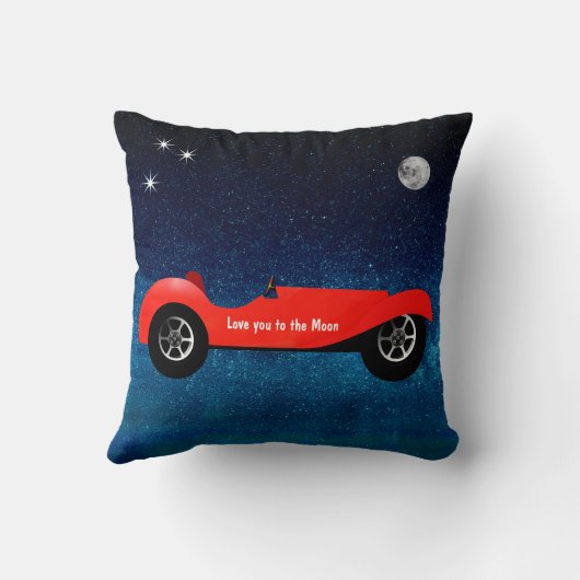 ボーイズクラシックルームの車は月にあなたを愛する クッション (裏面)