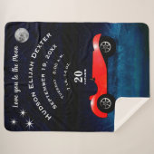 ボーイズクラシックルームの車は月にあなたを愛する シェルパブランケット (正面(横))