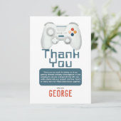 ボーイズクールゲーム子供の誕生日 サンキューカード (スタンド正面)