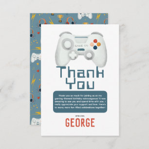 ボーイズクールゲーム子供の誕生日 サンキューカード