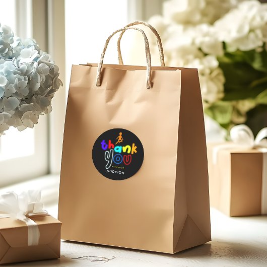 ボーイズクールジャンプネオントランポリン誕生日のお願い ラウンドシール