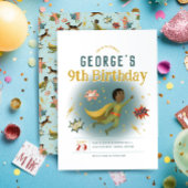 ボーイズクールスーパーヒーロー漫画ブック子供の誕生日 招待状