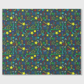 ボーイズクールネオントランポリン子供の誕生日 ラッピングペーパー (フラット)