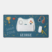 ボーイズクールブルービデオゲームコントローラKids Gaming デスクマット (キーボード&マウス)