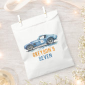 ボーイズクールブルーレーシングカー子供の誕生日 フェイバーバッグ (クリップ留めされた状態)