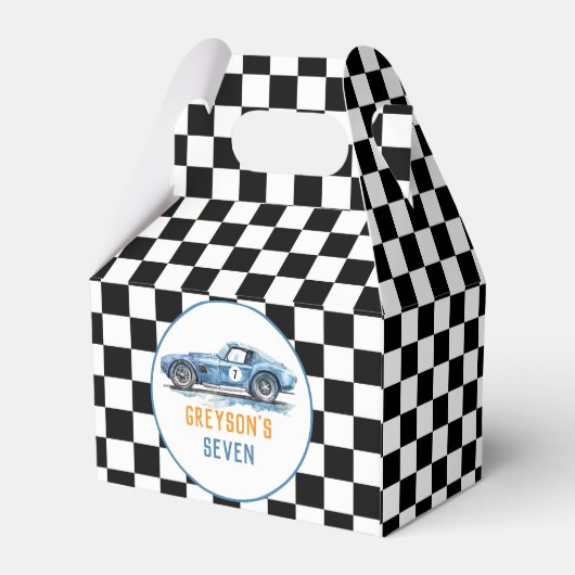 ボーイズクールブルーレーシングカー子供の誕生日 フェイバーボックス (裏面サイド)