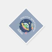 ボーイズクールブルー宇宙エイリアン銀河系誕生日 スタンダードカクテルナプキン (角)