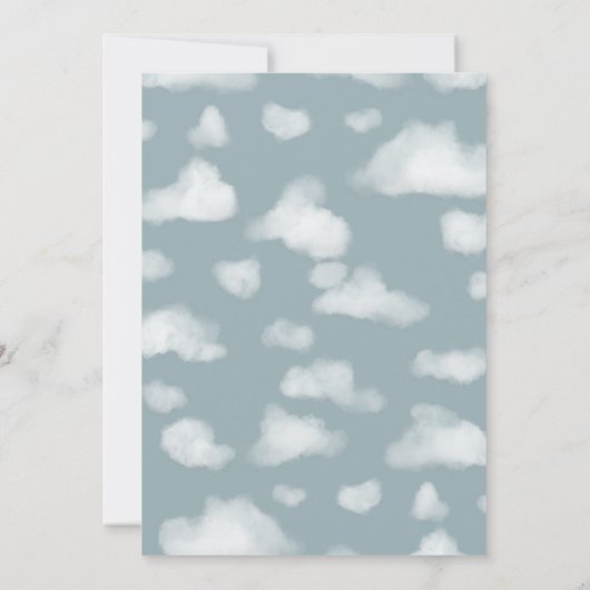 ボーイズクールブルー飛行機旅行5誕生日 招待状 (裏面)