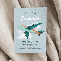 ボーイズクールブルー飛行機旅行5誕生日