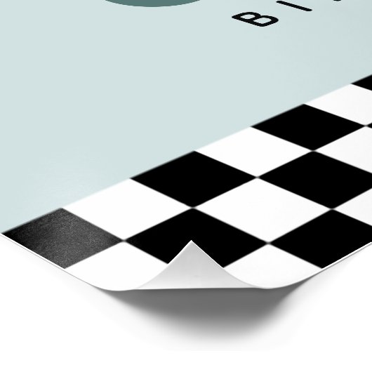 ボーイズクールレーシングカー子供の誕生日ウェルカムサイン ポスター (コーナー)