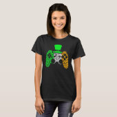 ボーイズゲーマーゲームラッキーシャームロックSt patricks dayIR Tシャツ (正面フル)