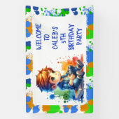 ボーイズゲームウェルカムパーソナライズされた誕生日 横断幕 (縦)