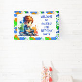 ボーイズゲームウェルカムパーソナライズされた誕生日 横断幕 (インサイチュ)