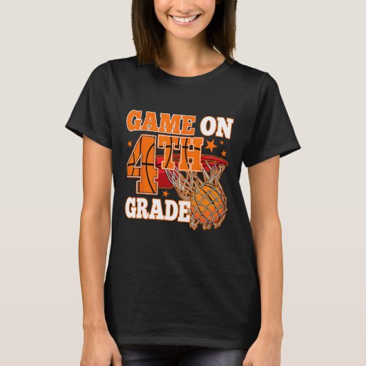ボーイズゲームオンザグレードバスケットボール新学期T Tシャツ (正面)