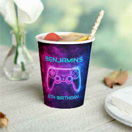 ボーイズゲームコントローラー誕生日パーティー 紙コップ