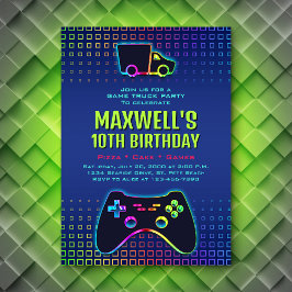 ボーイズゲームトラックパーティー誕生日 招待状