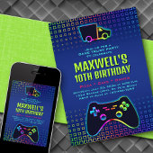 ボーイズゲームトラックパーティー誕生日 招待状