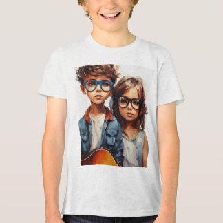 ボーイズコットンショートスリーブクルーネックTシャツ トライブレンドTシャツ
