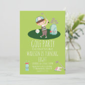 ボーイズゴルフキュートバースデーパーティの招待状 招待状 (スタンド正面)