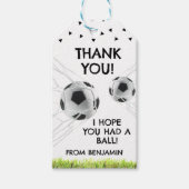 ボーイズサッカースポーツありがとう子供の誕生日好意 ギフトタグ (正面)