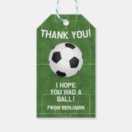ボーイズサッカースポーツありがとう子供の誕生日好意 ギフトタグ
